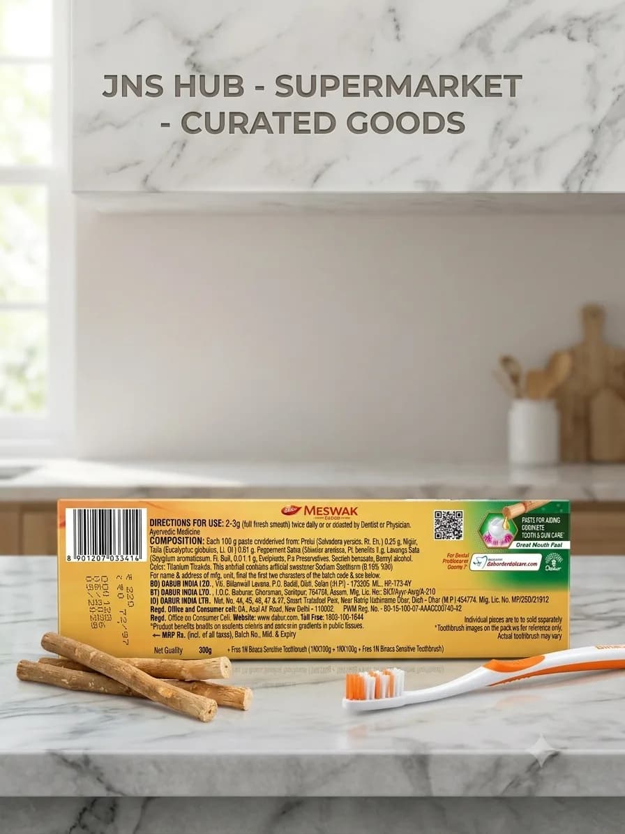 ​Dabur Meswak Toothpaste Family Pack (300g) (Free Binaca Sensitive Toothbrush Included) — 3