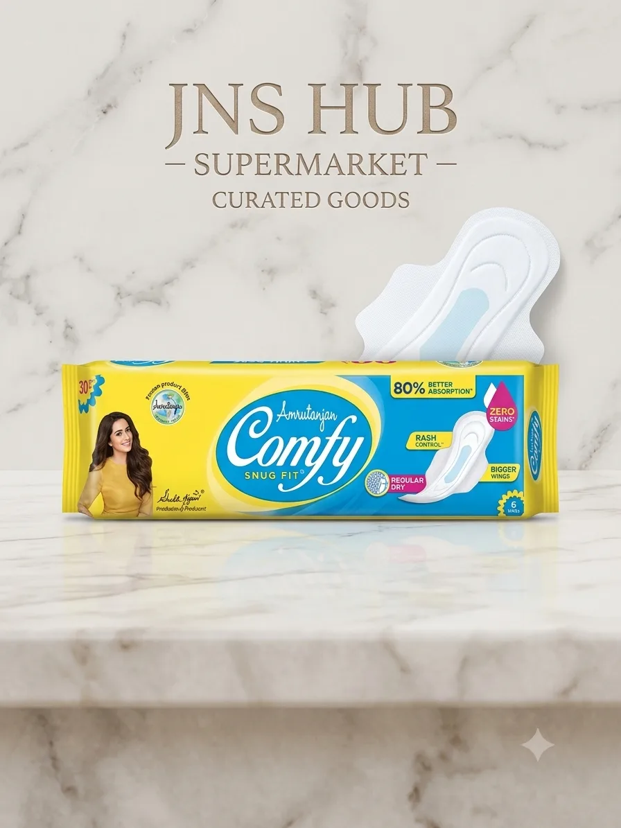 Amrutanjan Comfy Snug Fit Sanitary Pads (Regular Dry) - 6 Pads